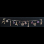 Armour of God Stainless Steel Charm Bracelets with African Purple Beads