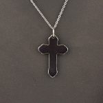 Hematite Cross on 50cm Stainless Steel Chain Detail